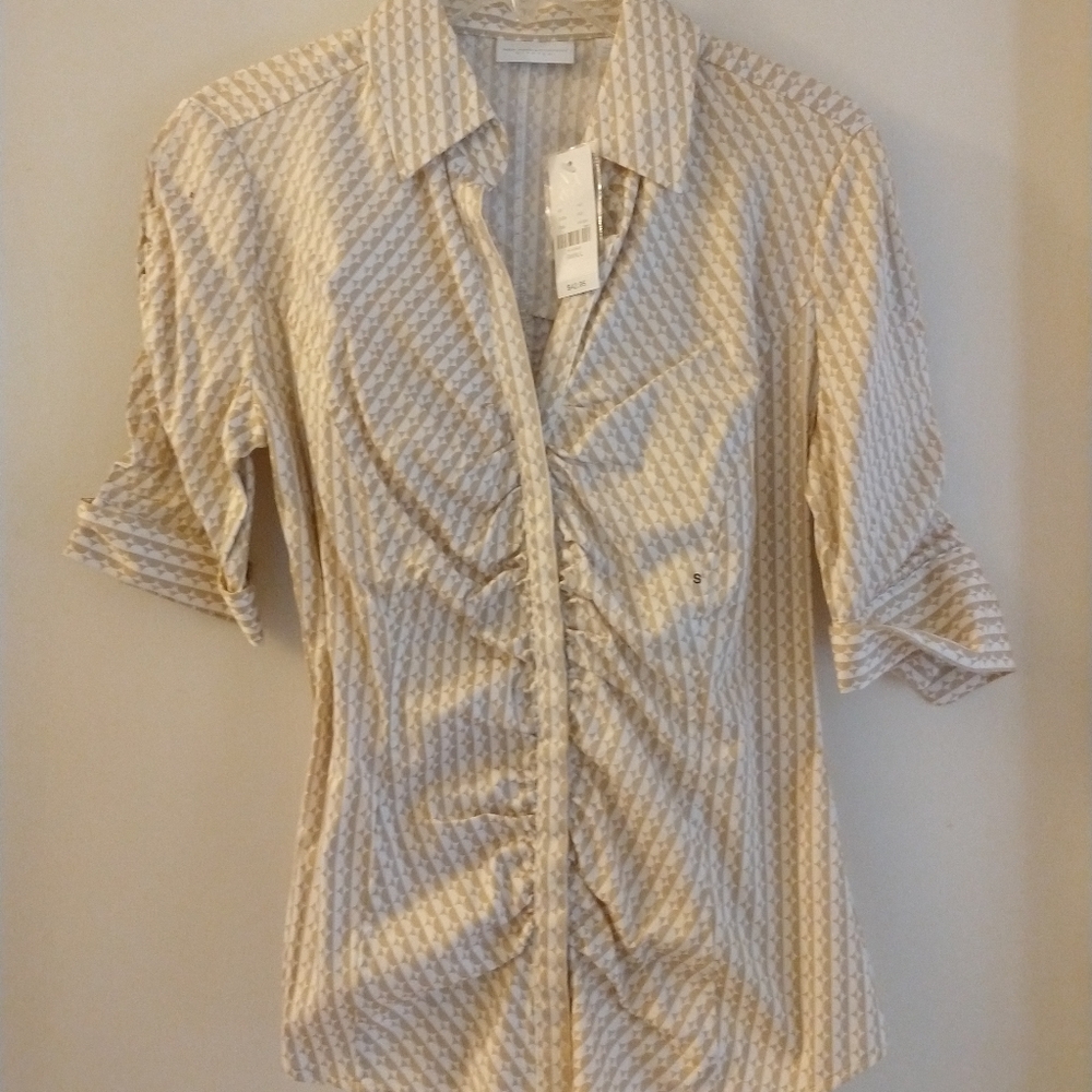 New York and Company stretch button down fitted Blouse - Picture 2 of 5
